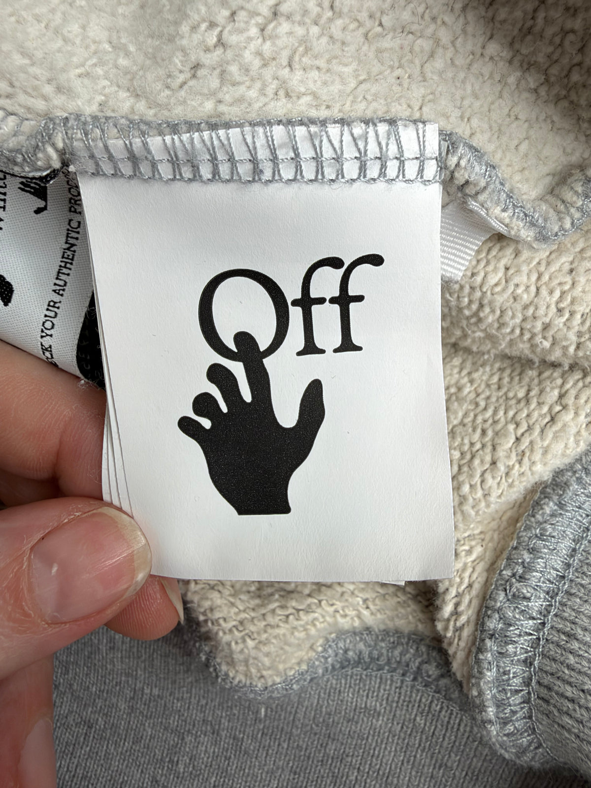 Off-White Grey & Red Graffiti Arrow Sweater - L