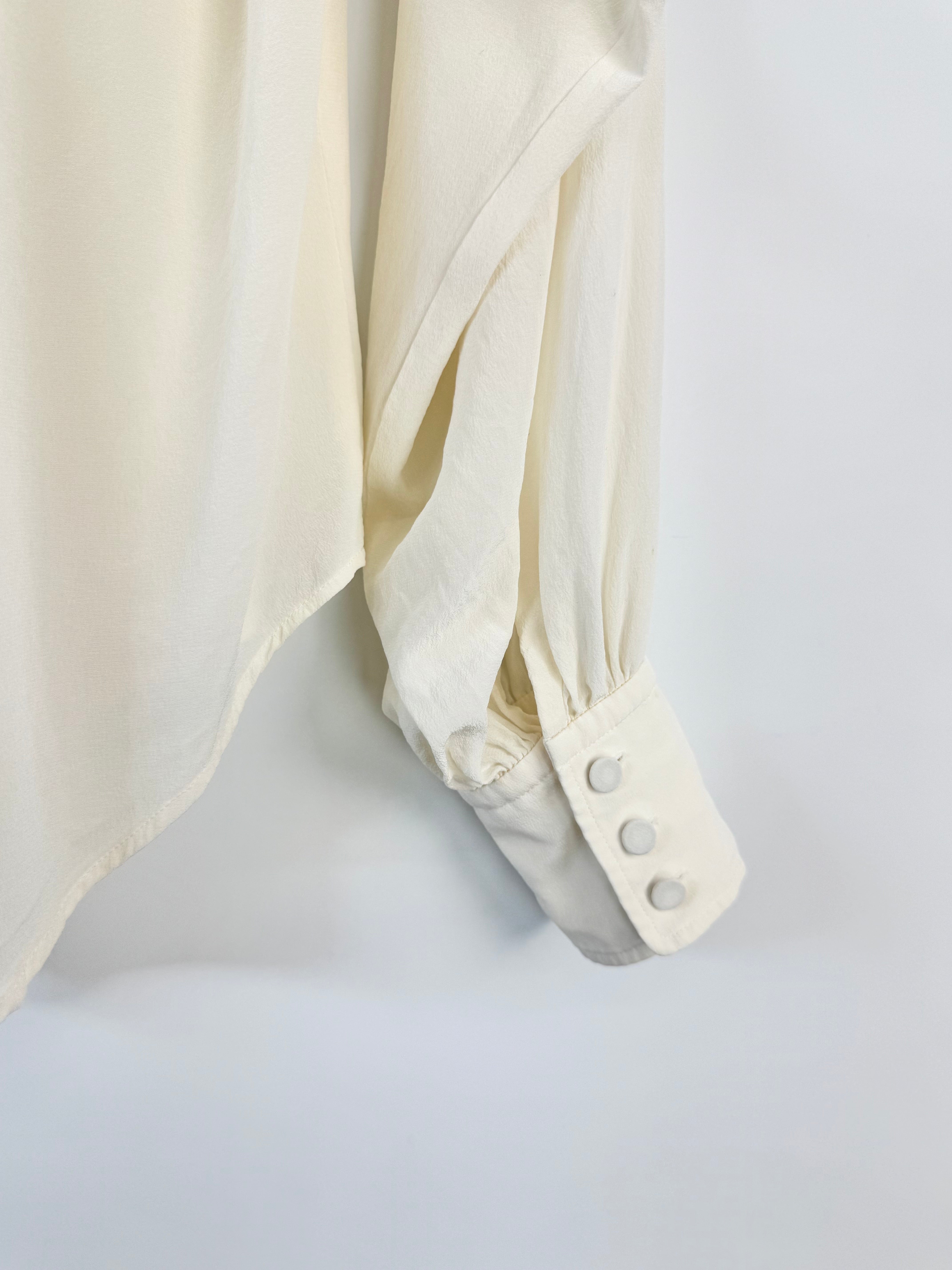 Joseph Ivory Silk Puff Sleeve Blouse - AU8/10