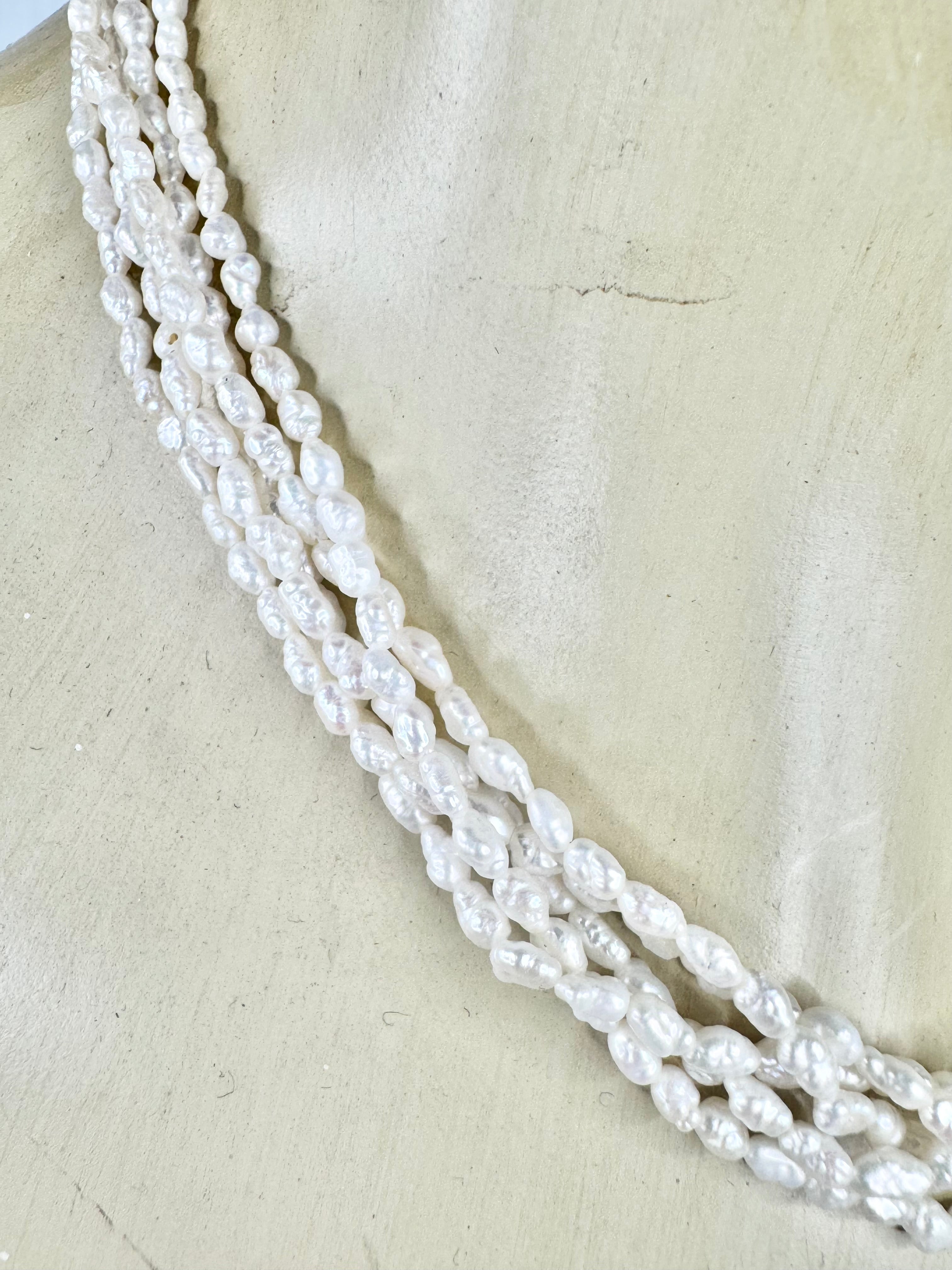 Vintage 5 Strand Freshwater Seed Pearl Necklace