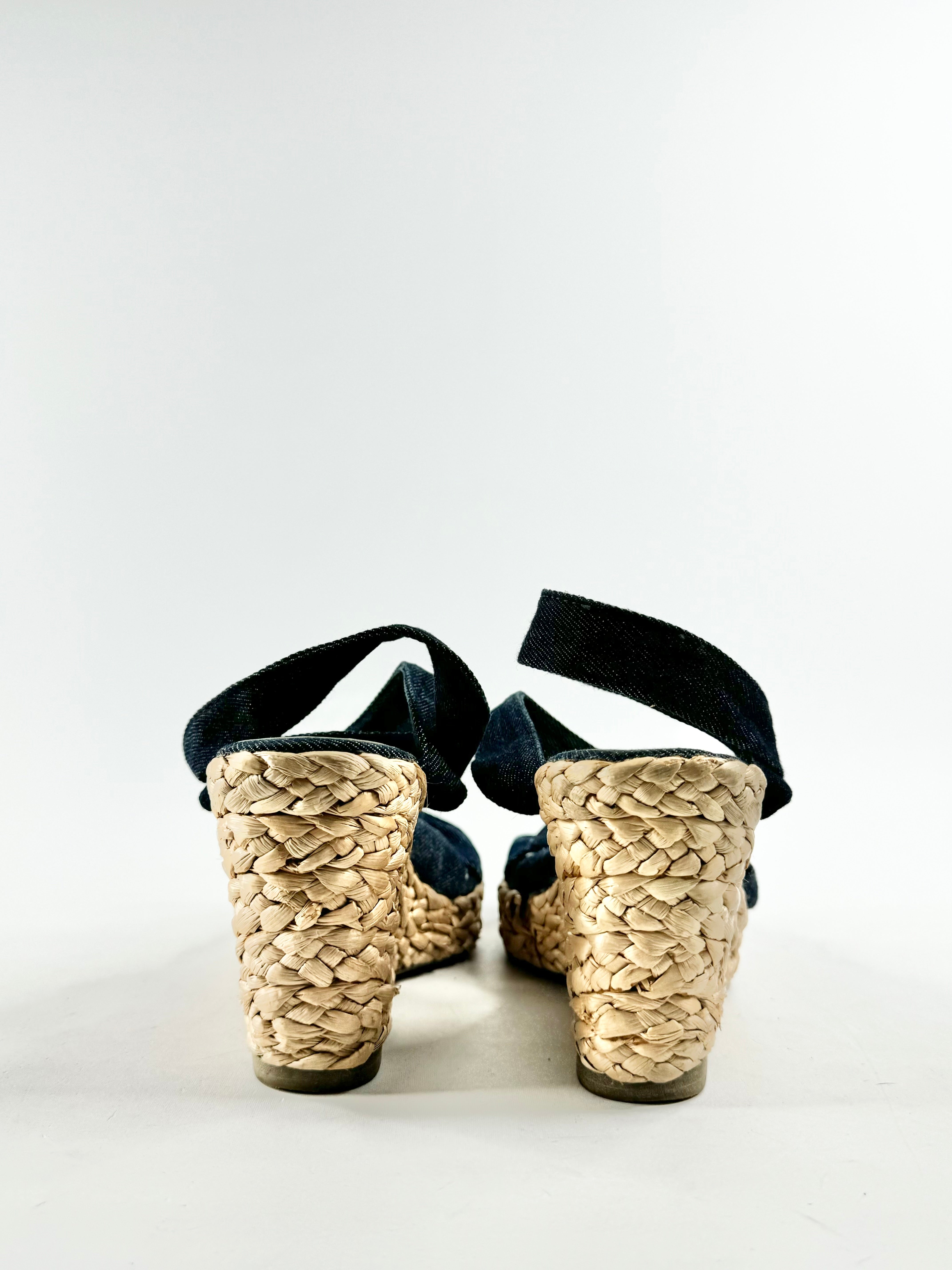 Sambag Denim Espadrille Wedges - EU38