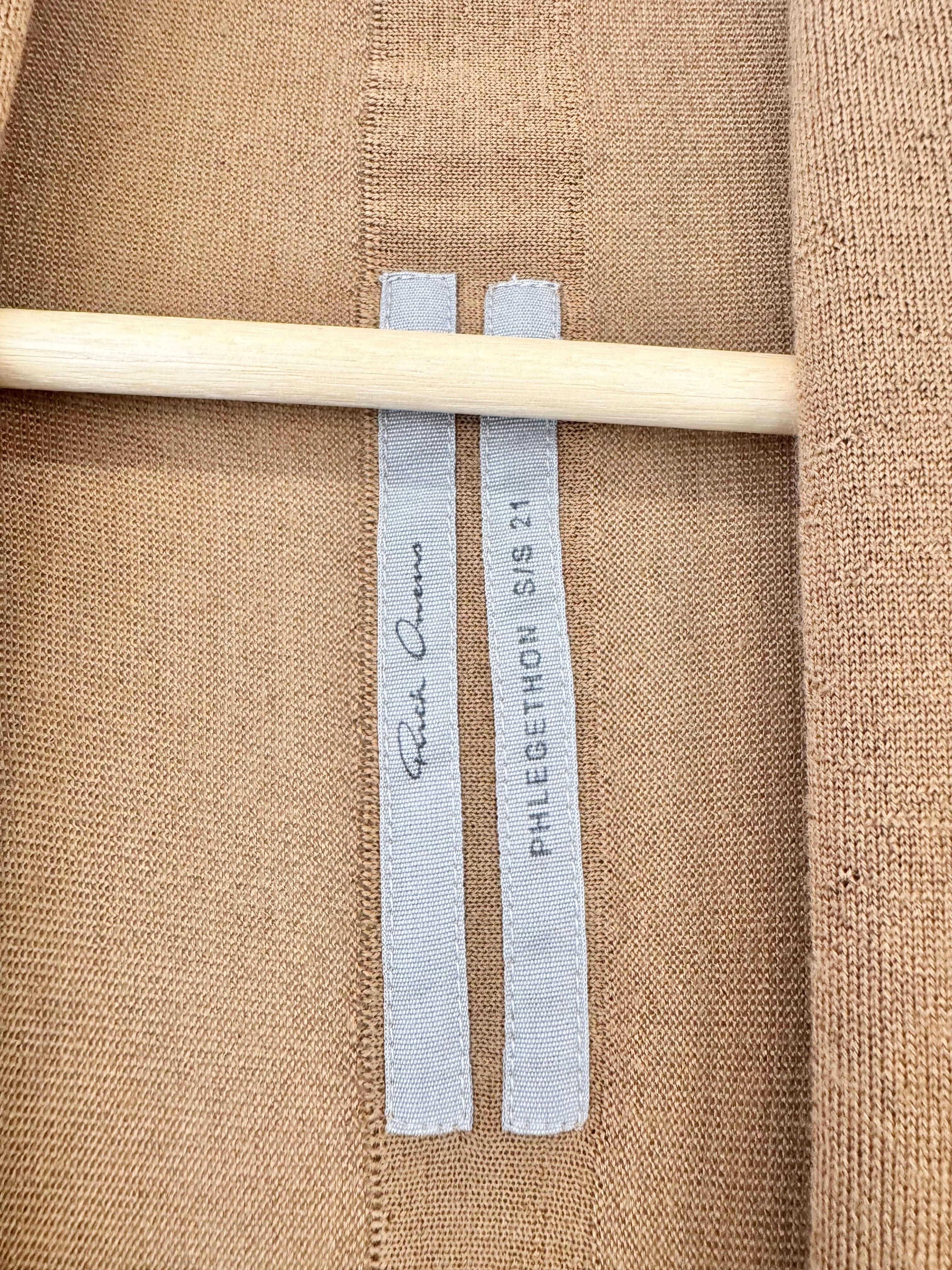 Rick Owens Phlegethon S/S21 'Honey' Waterfall Cardigan - AU6/8