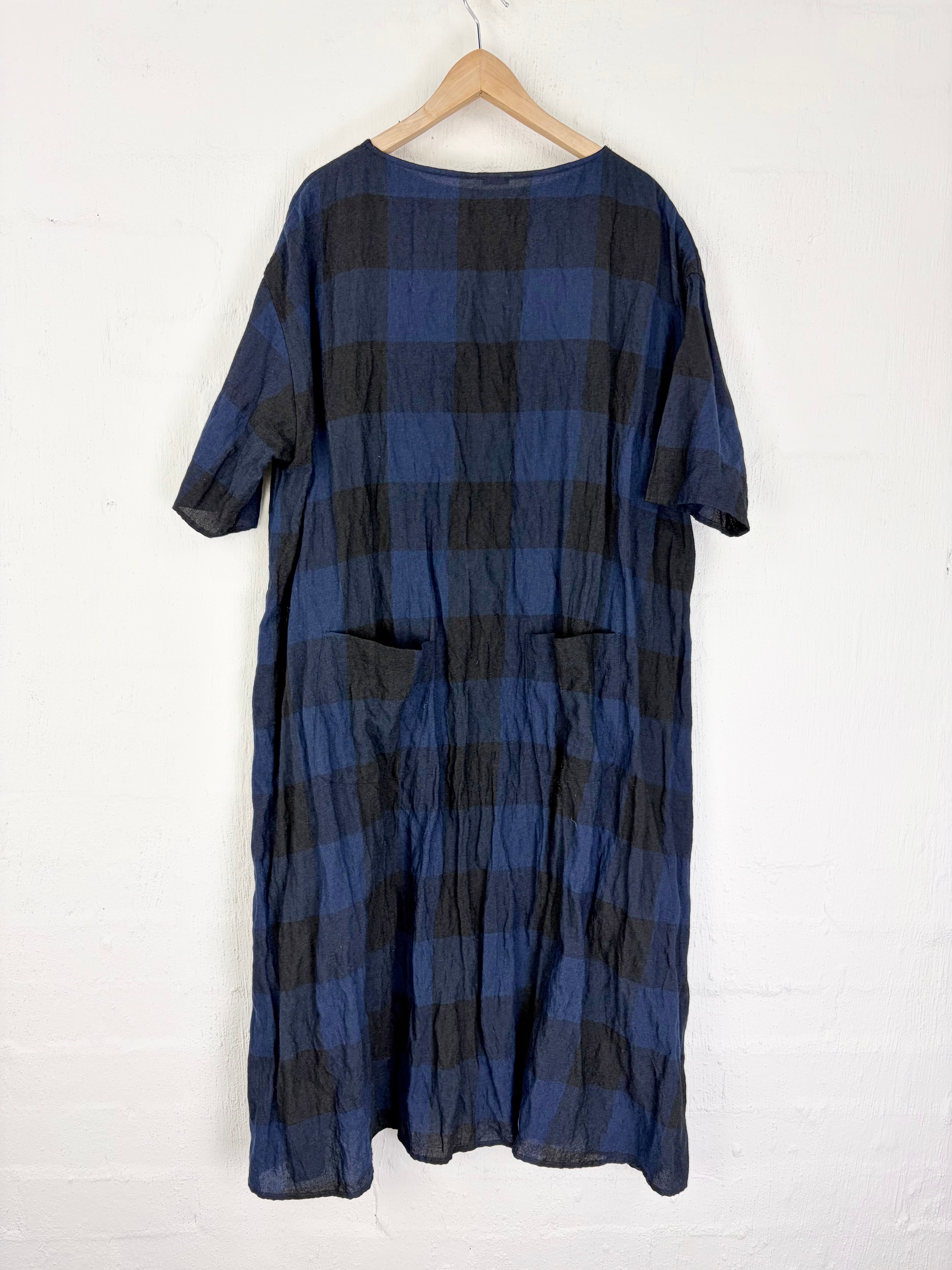 Apuntob Navy & Black XL Plaid Dress - AU10/12/14