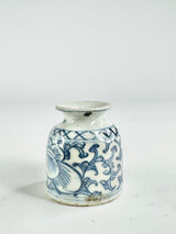 Antique Blue & White Orchid Patterned Jarlet