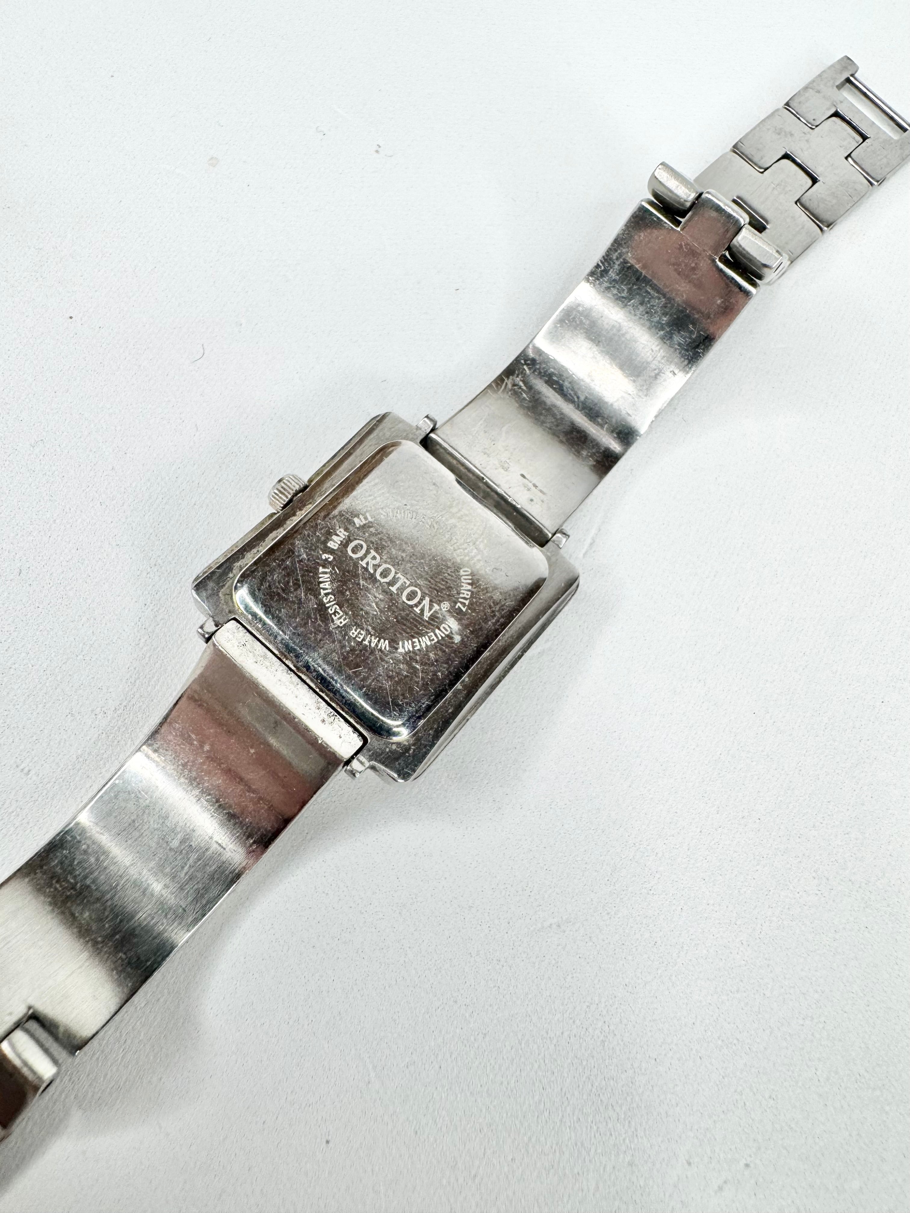 Oroton Silver Square Face Watch