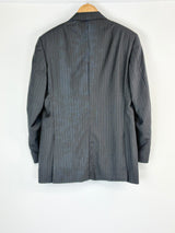 Canali for Saks Fifth Avenue Charcoal Striped Wool 2pc Suit - 52R