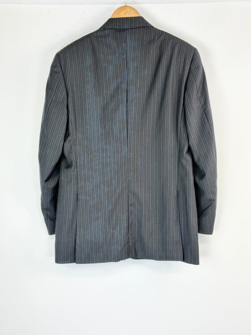 Canali for Saks Fifth Avenue Charcoal Striped Wool 2pc Suit - 52R
