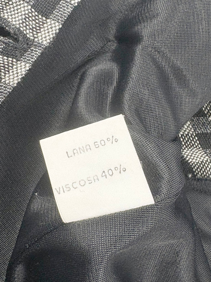 Ivano Boni Black & White Checked Long-Sleeve Dress - AU12