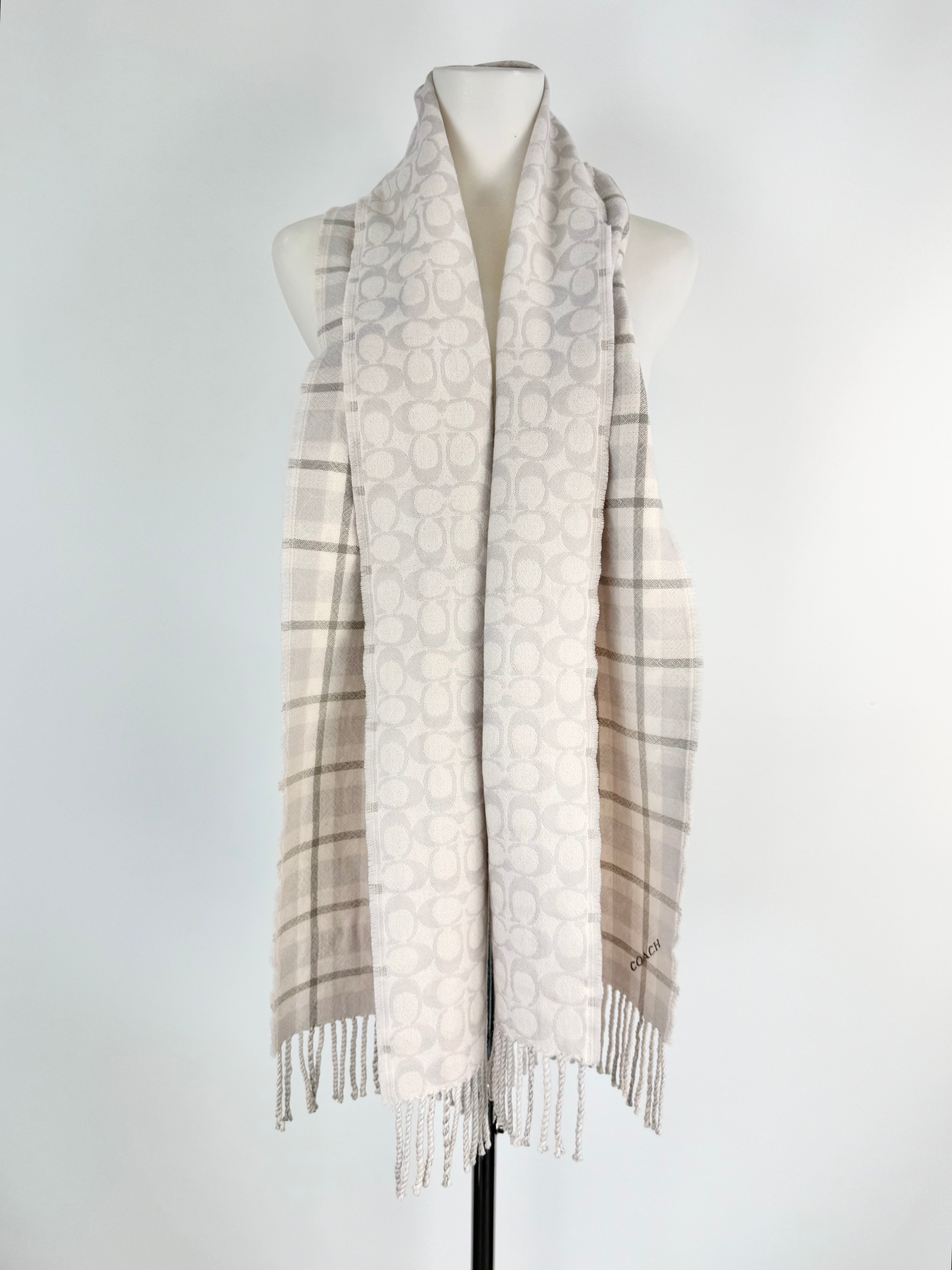 Coach Plaid & Monogram Patterned Scarf