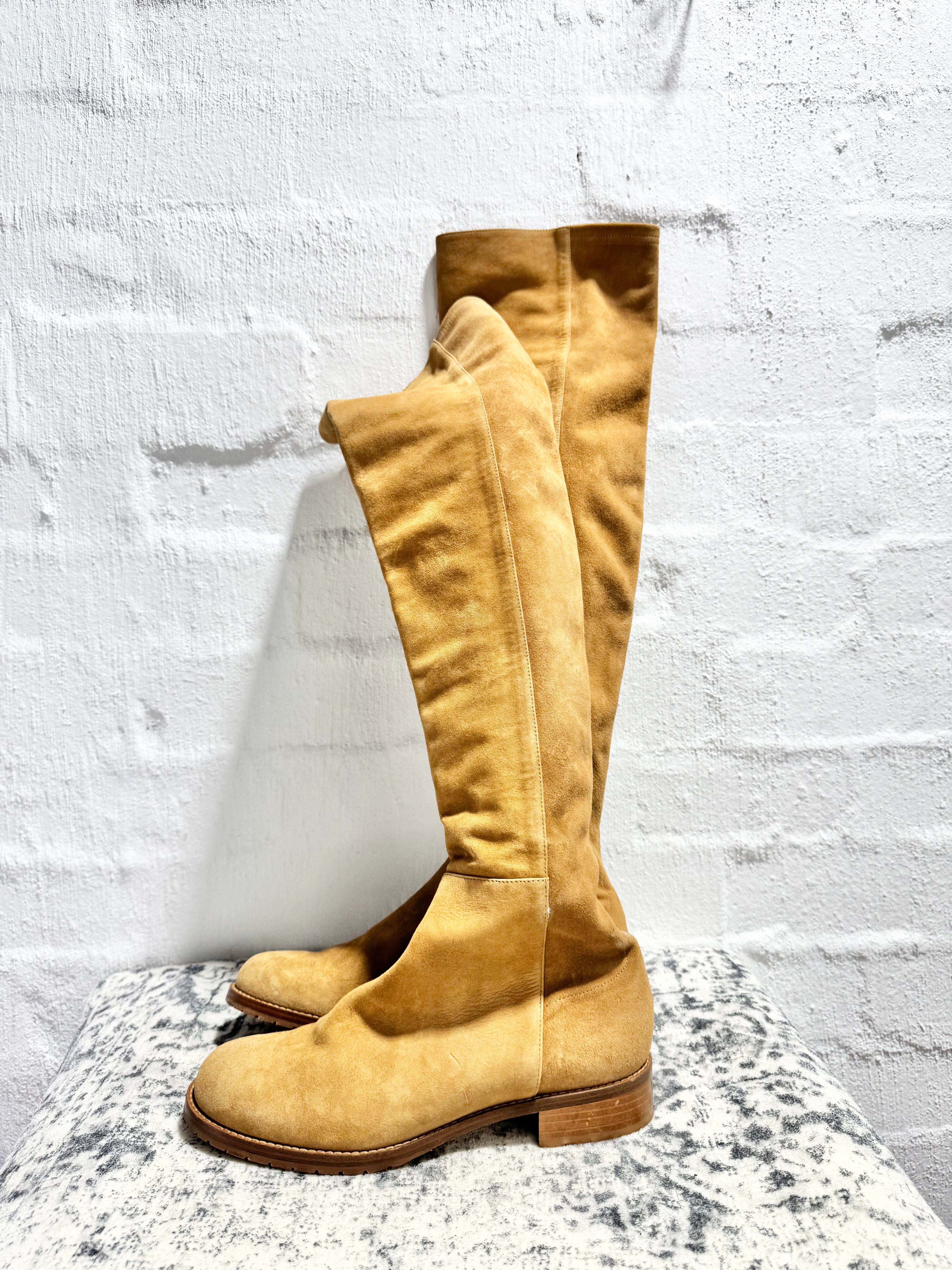 Husk Cognac 'Soho' Thigh High Boots - EU38