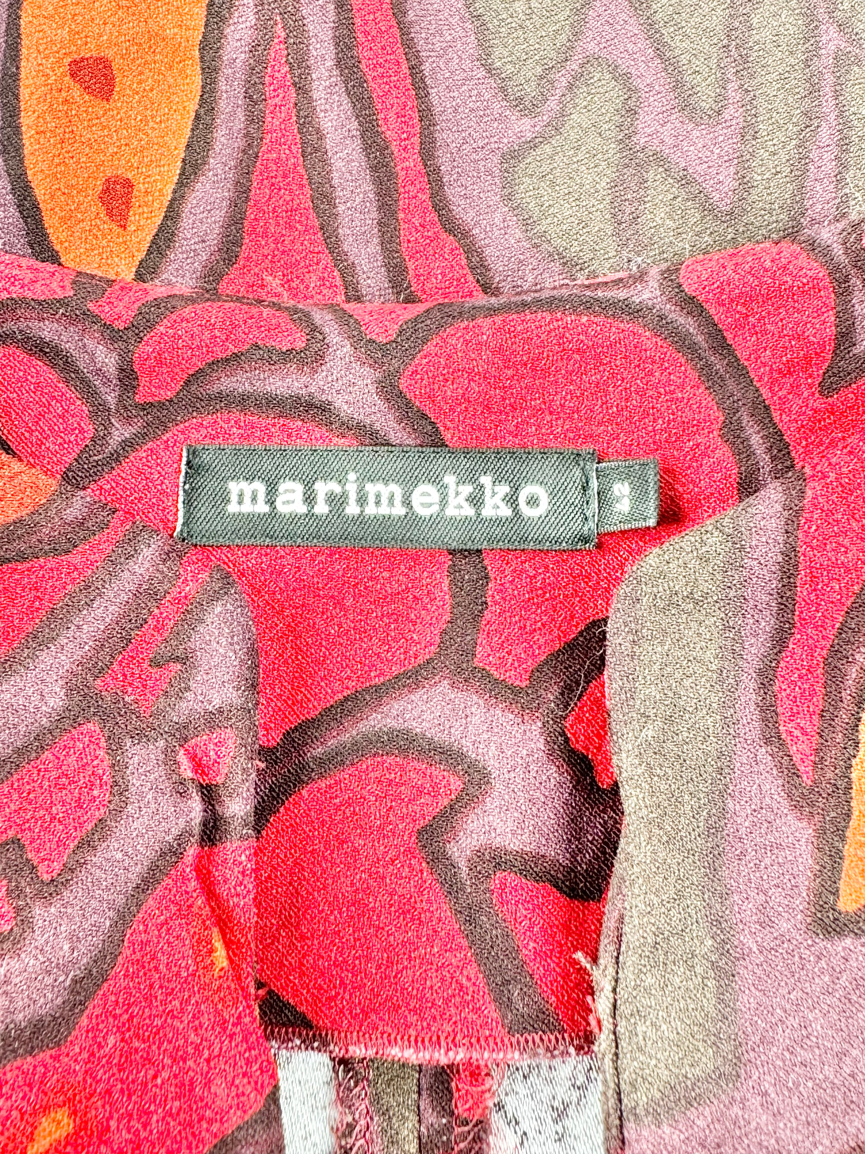 Marimekko 'Titti Mekko' Deep Red Shift Dress - AU10/12