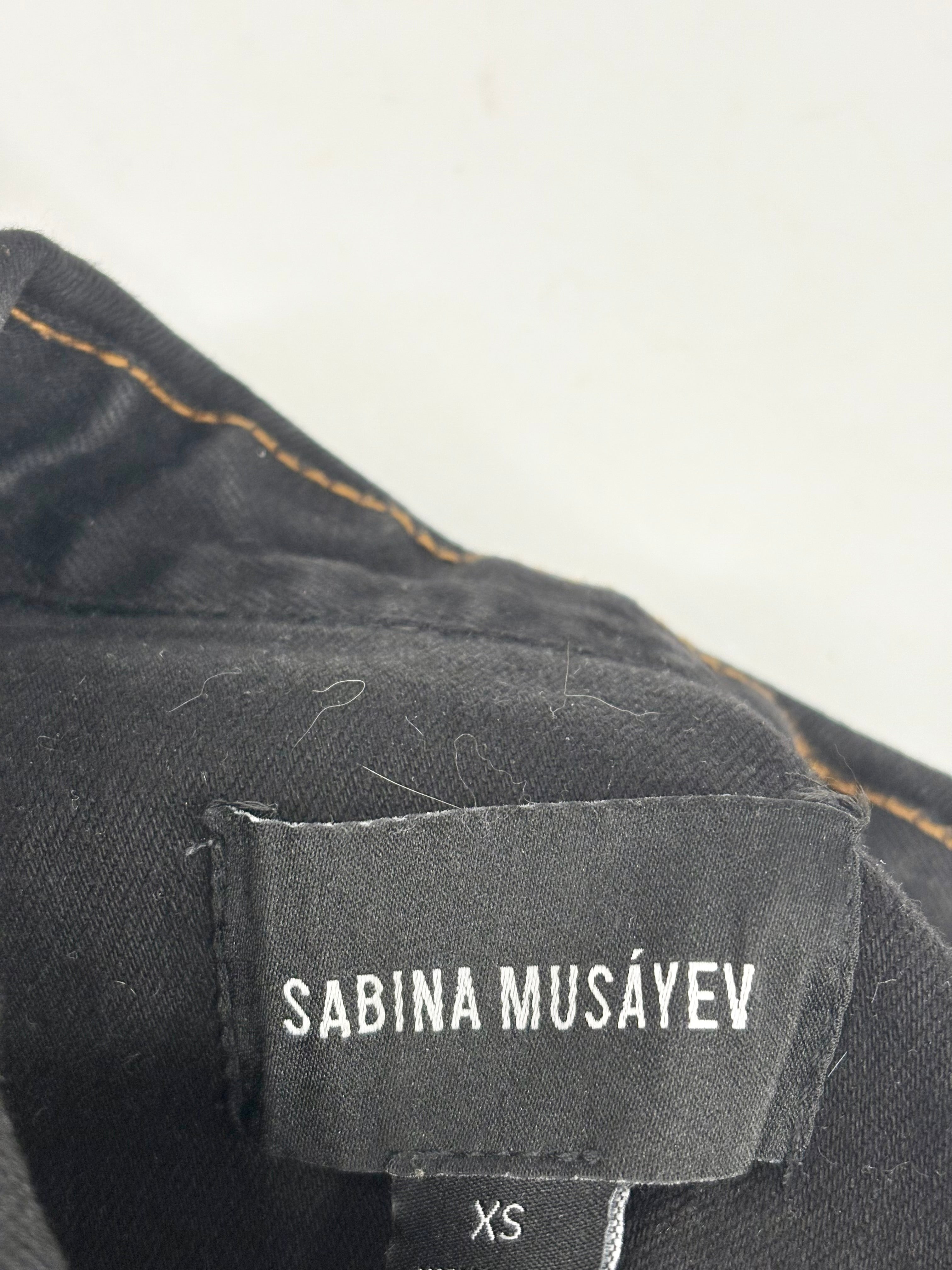 Sabina Musayev Black Denim Cropped Jacket - AU6/8