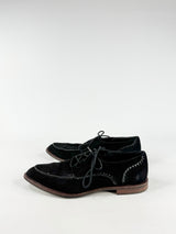 Tod's Black Suede Pointed Toe Lace Ups - EU38.5