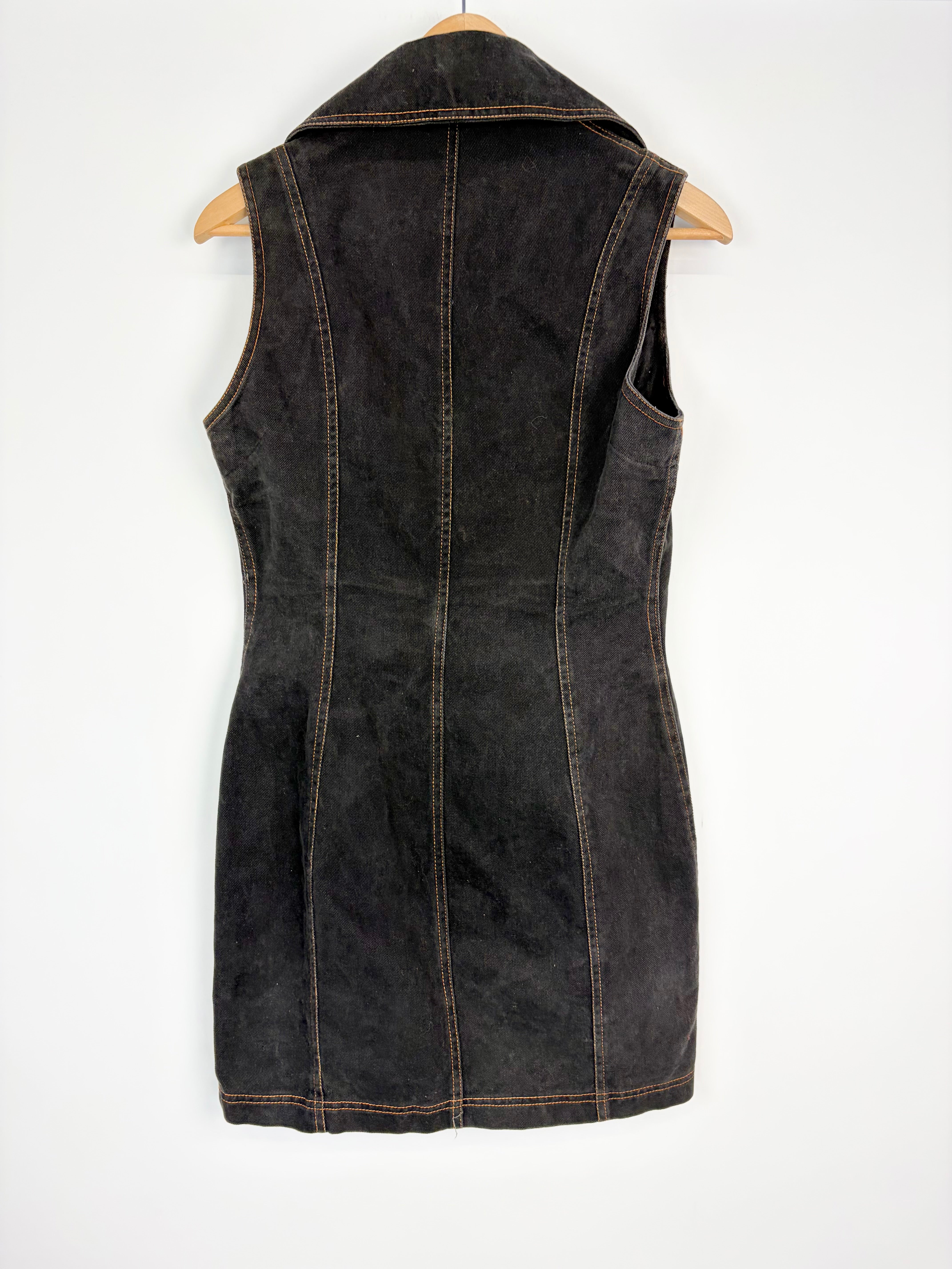 Vintage Scanlan Theodore Black Corset Lace Denim Dress - AU10/12