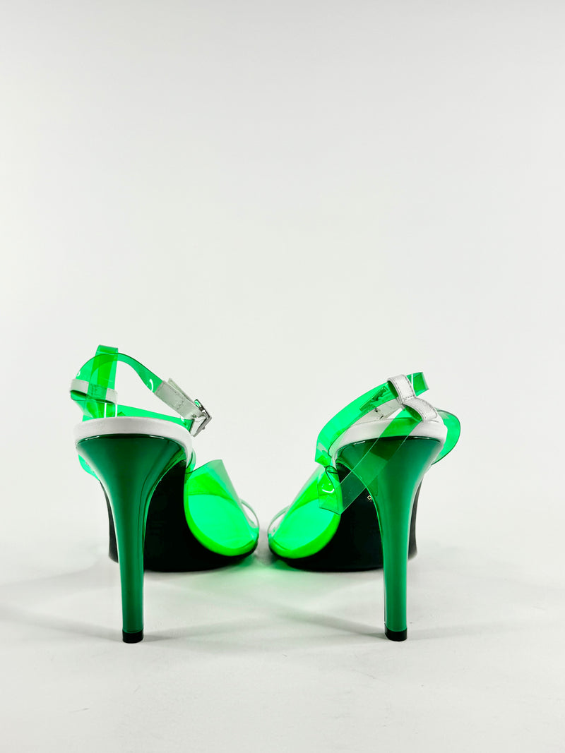 Scanlan Theodore Sheer Emerald Green Stilettos - EU41