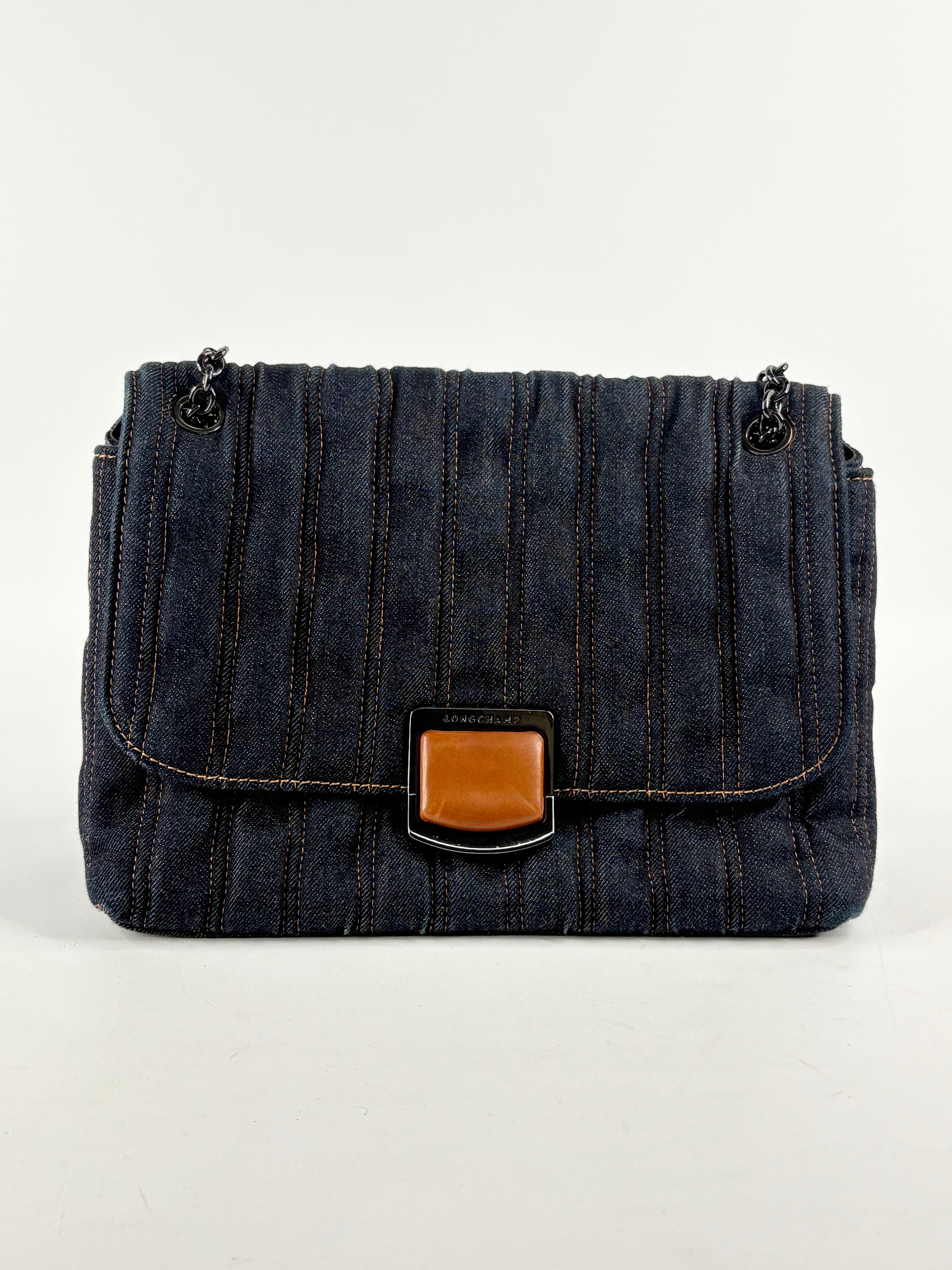 Longchamp Denim 'Brioche' Crossbody Bag
