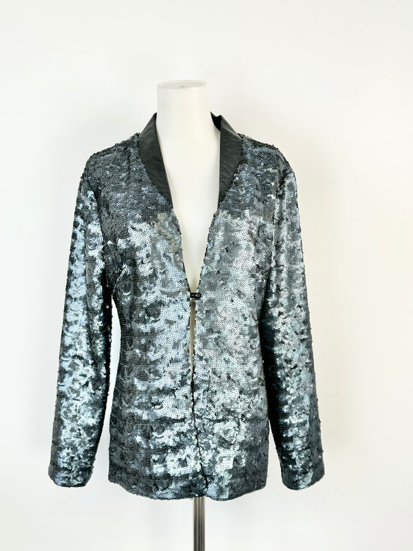Sophia James Slate Grey Sequin Jacket - AU10