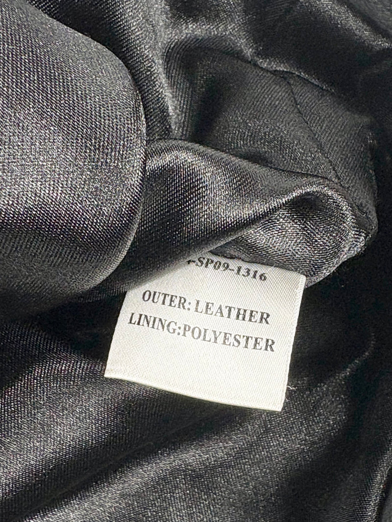 Sass the Label Fringed Black Leather Jacket - AU12