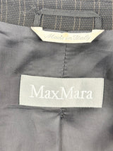 Max Mara Dark Brown Striped Blazer & Skirt Set - AU14