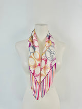 Coach Pink & Purple Coach Logo Silk Scarf