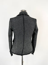 Veronica Beard Black & Silver Woven Blazer - AU12