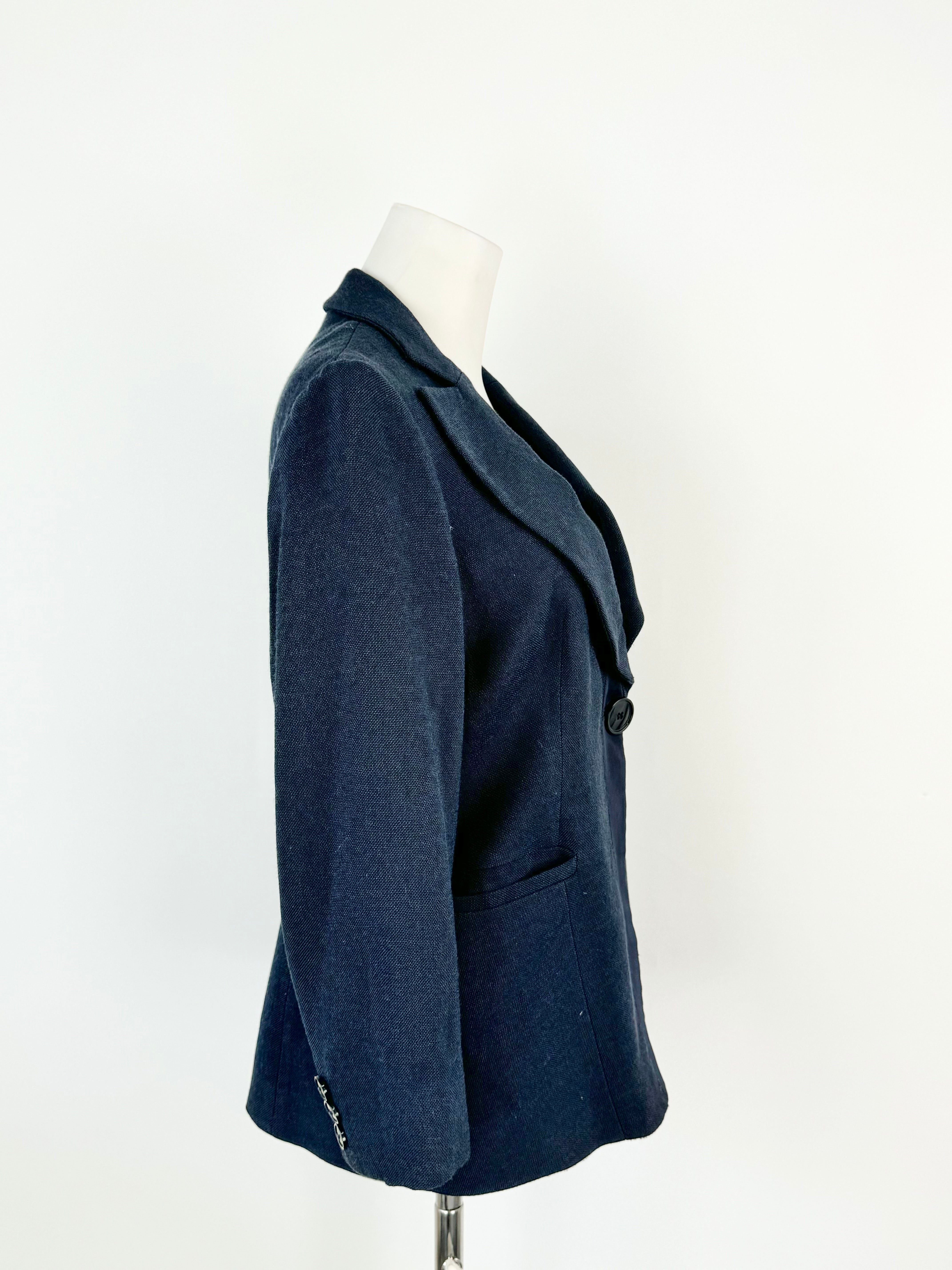 Vintage Emporio Armani Navy Blue Casual Blazer - AU10