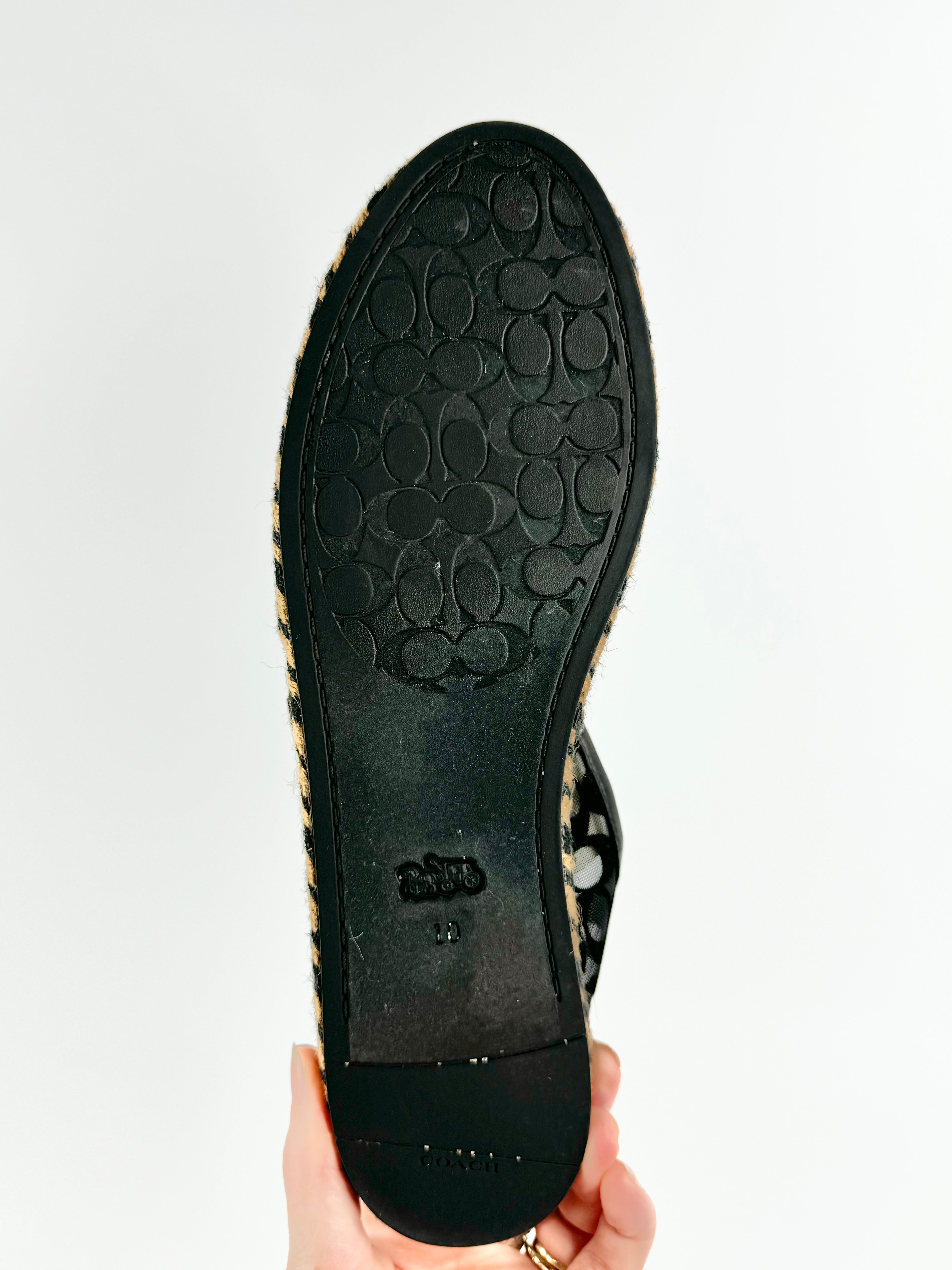 Coach Black 'Cleo' Mesh Espadrille - EU40.5