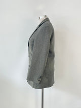 Hugo Boss Vintage Black & White Zigzag Wool Jacket - 48