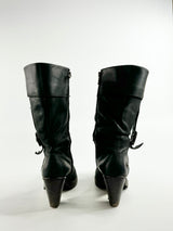 Neosens Black Buckle Heeled Calf Boots - EU40