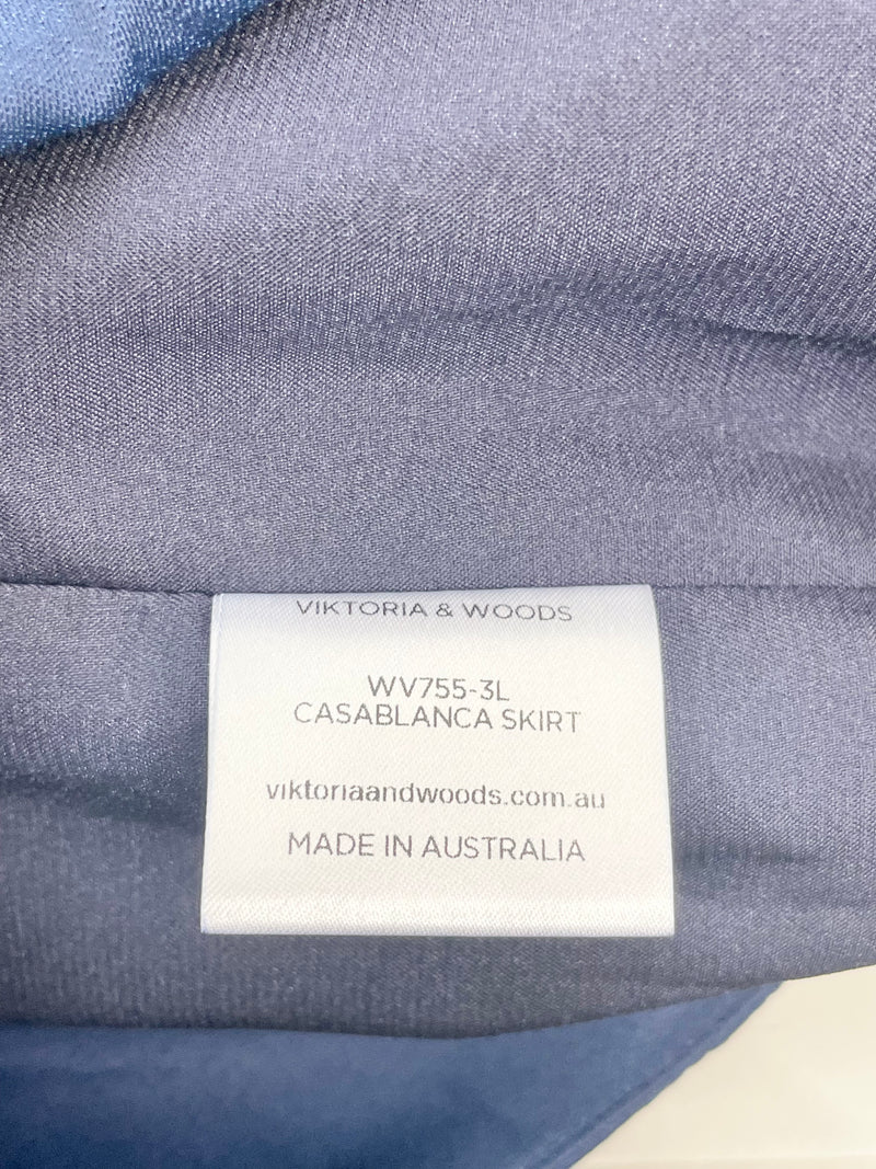 Viktoria & Woods Navy Blue Asymmetric 'Casablanca' Skirt - AU8