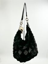 Black Fur Tote Bag