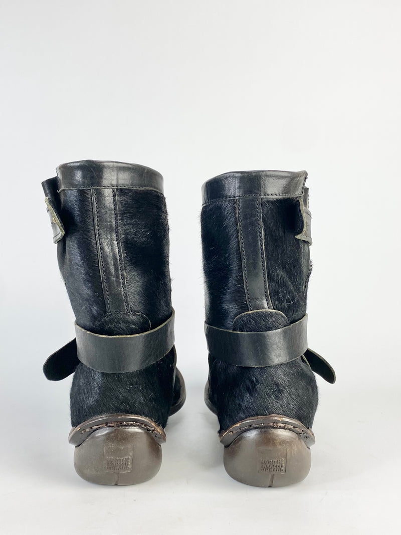 Marithé et François Girbaud Black Fur Boots - EU38