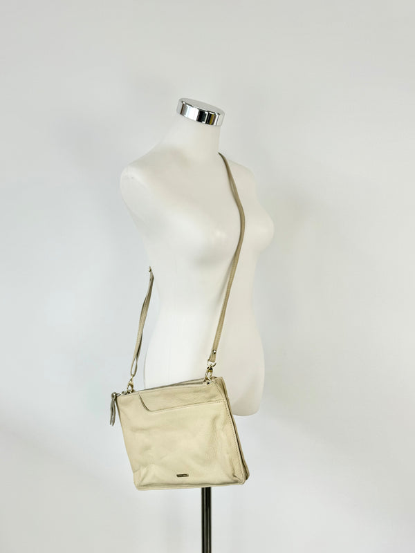 Pierre Cardin Ecru Leather Cross Body Bag