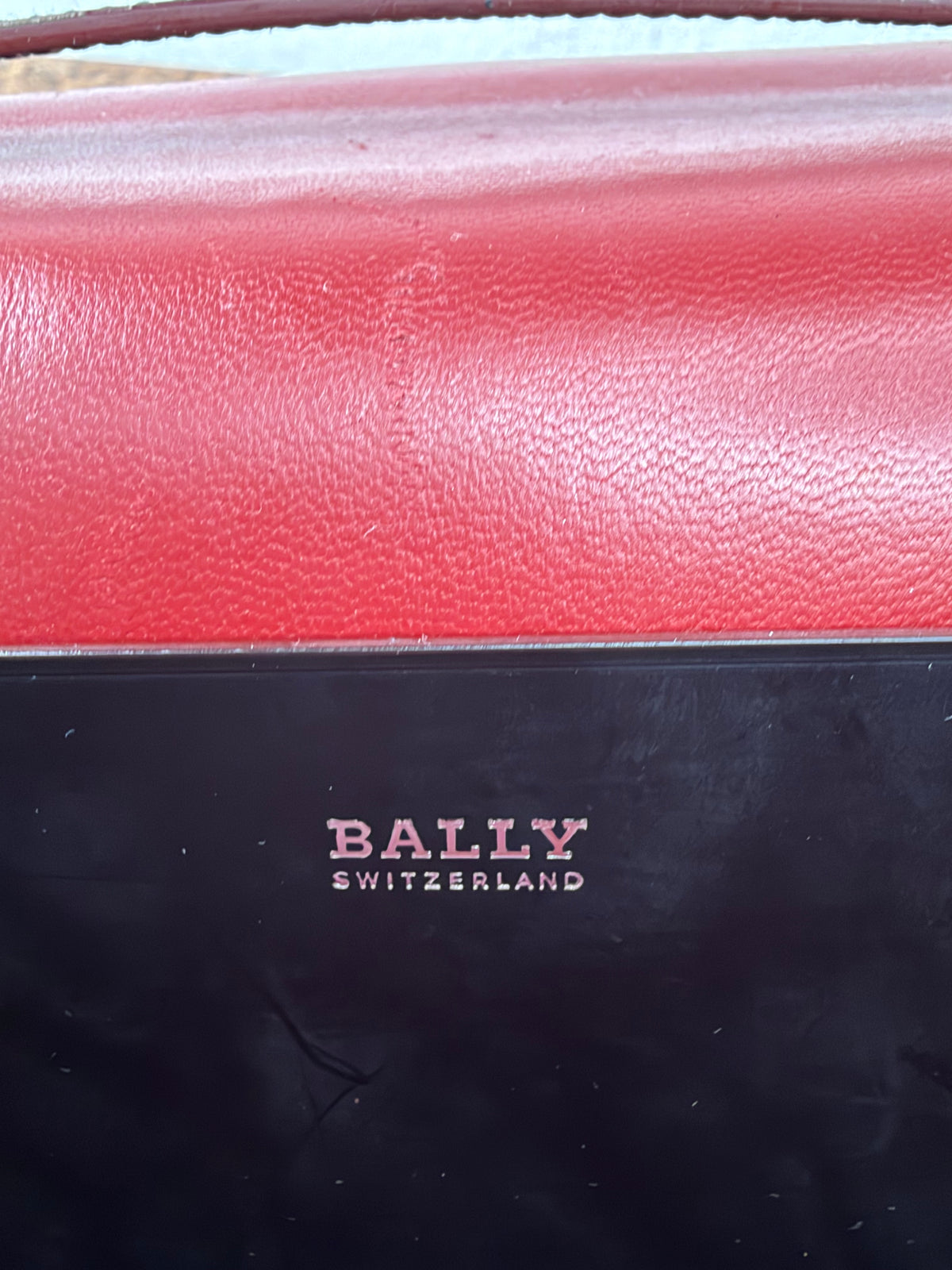 Bally Black & Red Smooth Leather Cross Body Bag