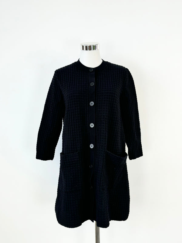 Cos Black 3D Grid Cotton Blend Cardigan - AU10