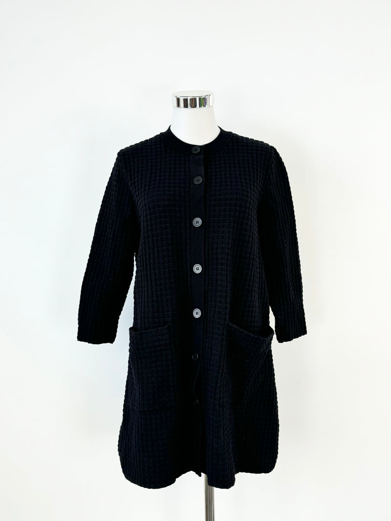 Cos Black 3D Grid Cotton Blend Cardigan - AU10