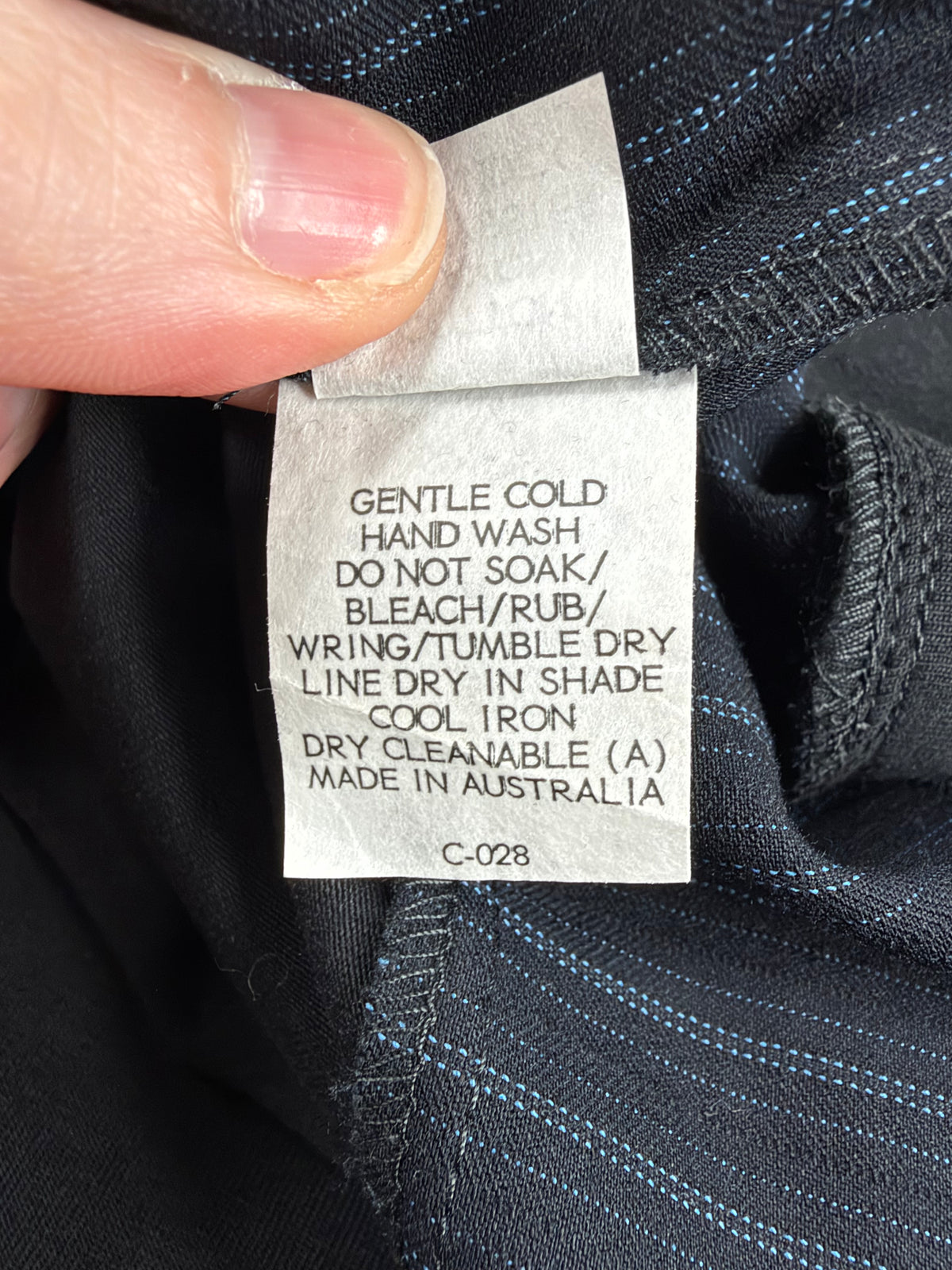 Vale & Ward Black & Pinstriped Spliced Dress - AU12/14