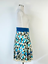 Anna Thomas Blue Floral Box Pleat Skirt - AU12