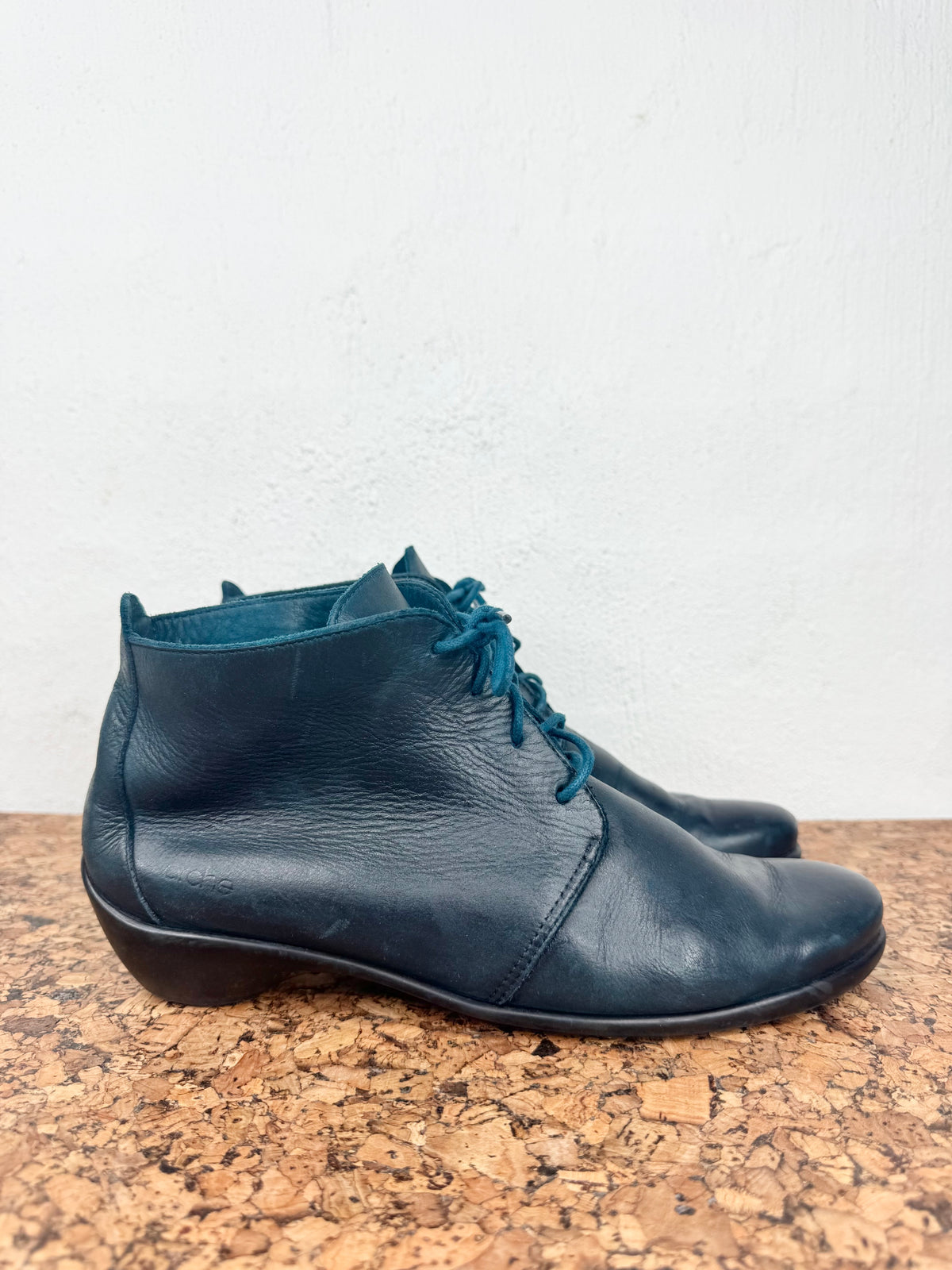 Arche Petroleum Green Leather Lace Ups - EU40