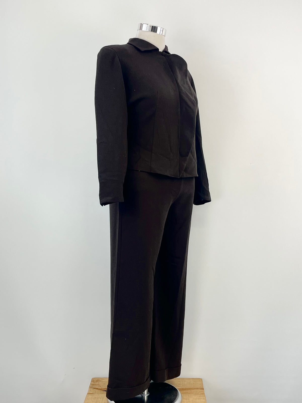 Vintage 80s Giorgio Armani Aubergine Wool 2pc Suit - AU10/12