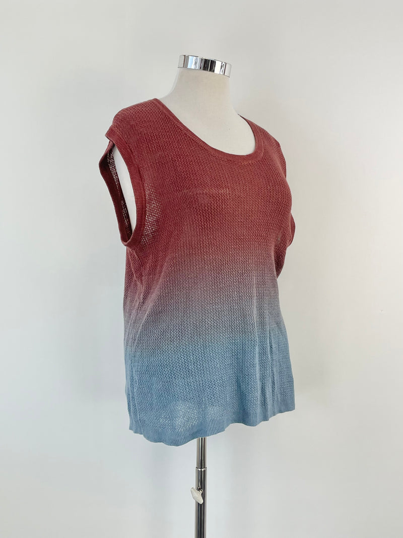 Venroy Faded Two-Tone Linen Knit Tank Top - AU12