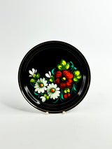 Vintage Russian Black Floral UEHA 83 Koh Plate