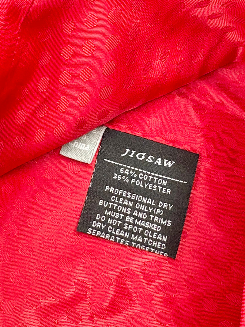 Jigsaw Red Double-Breasted Trench Coat - AU8