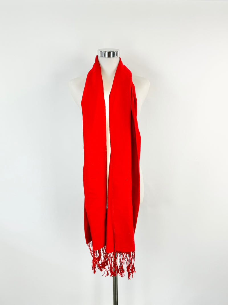 Gregory Ladner Crimson Silk & Wool Scarf