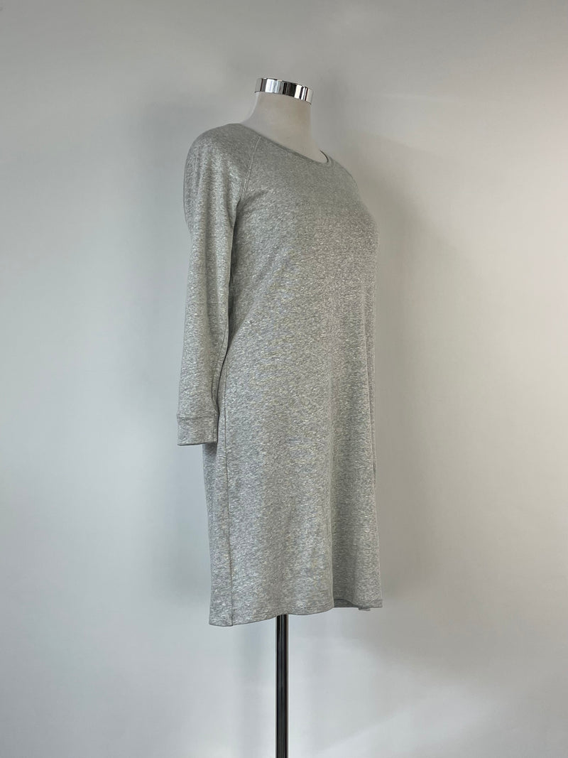 A.P.C. Rue Madame Paris Stone Grey Linen Blend Shift Dress - L