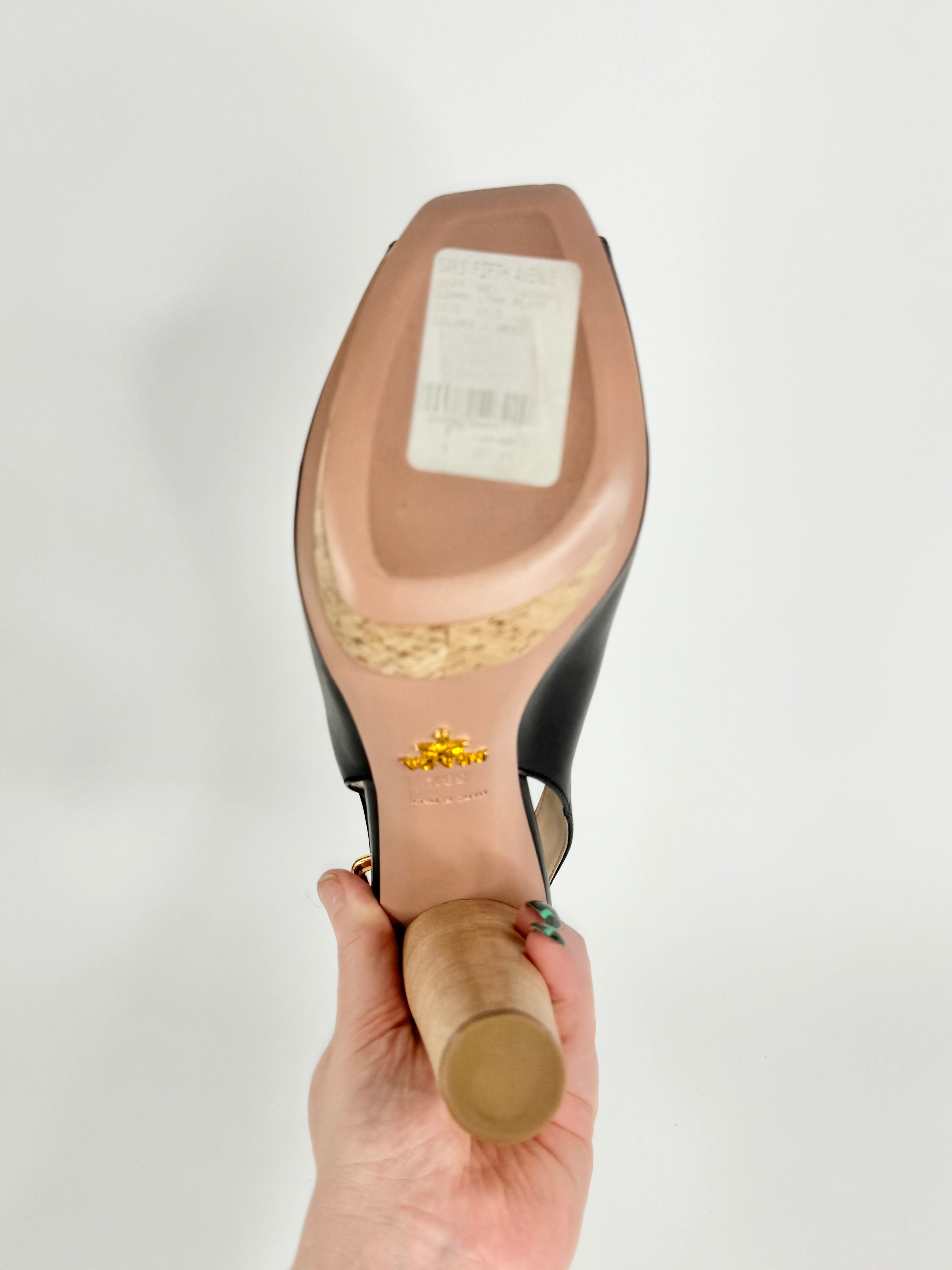 Prada Black Peep Top Platform Pumps - EU39.5