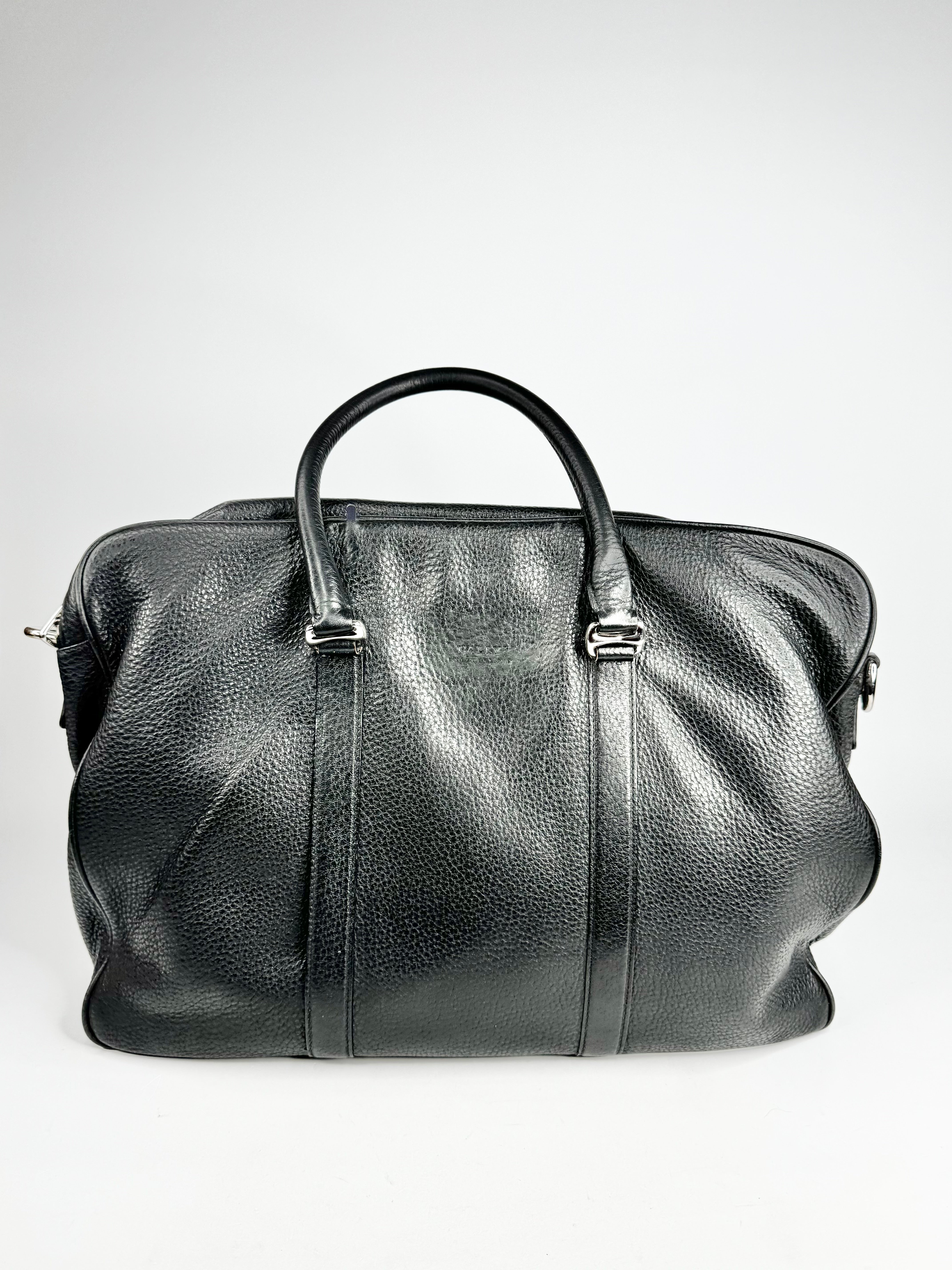 Bally Black Grained Briefcase
