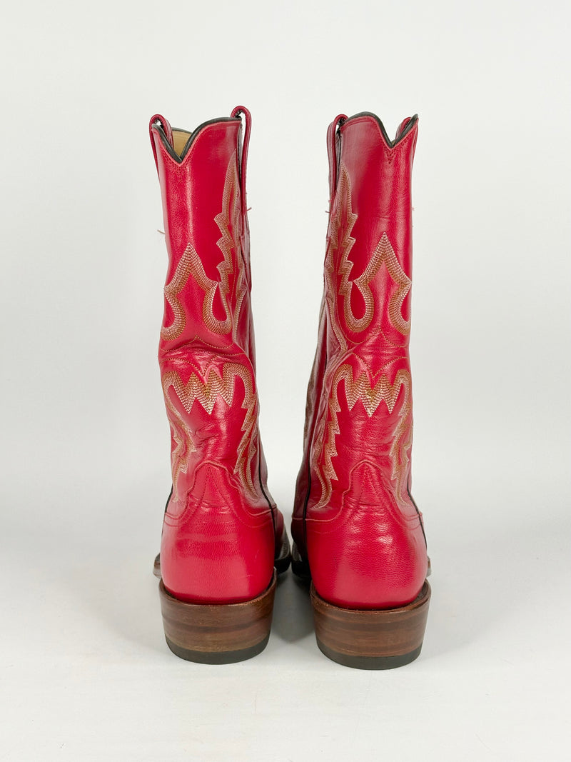Rios of Mercedes Texan Red Leather Cowboy Boots - EU40