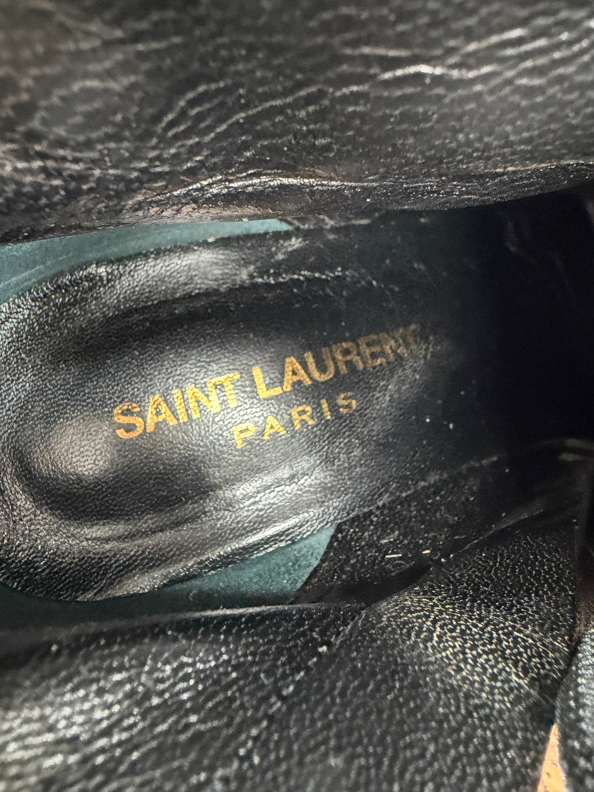 Saint Laurent Black & Gold Snakeskin Pattern ‘Highhill’ Stiletto Boots - EU37