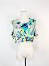Lisa Ho Blue Marbled Crop Top - AU10