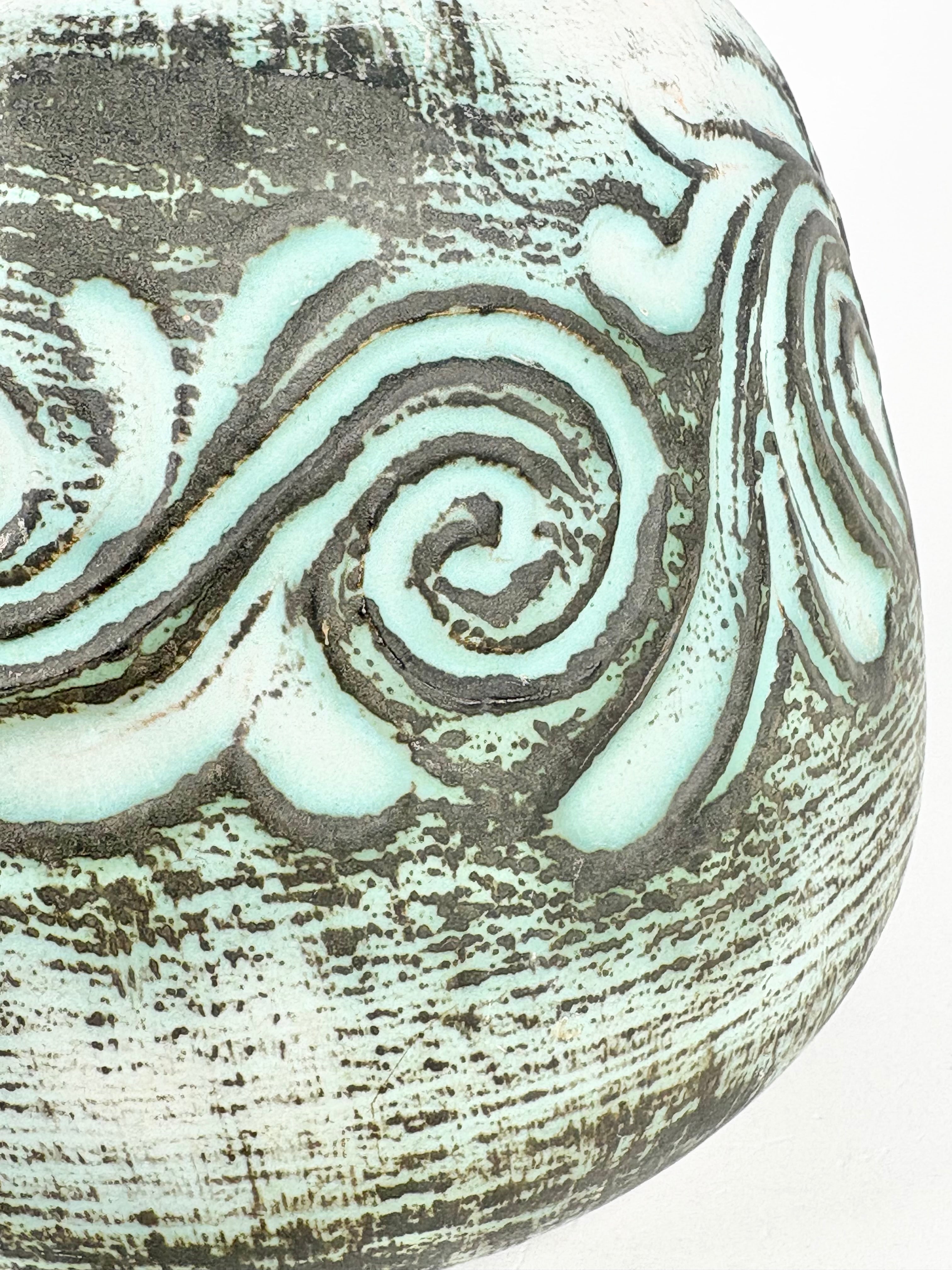 Ellis Pottery Blue Fade Textured Swirls Jug